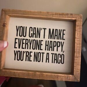 Wooden Framed Taco Quote Sign